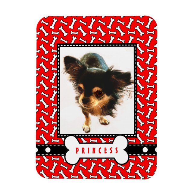 Pet Portrait Fridge Magnet with Your Dog's Photo (Vertical)