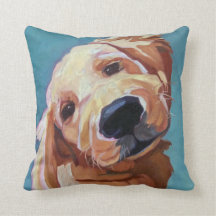 Pet Portrait Golden Retriever Pillow