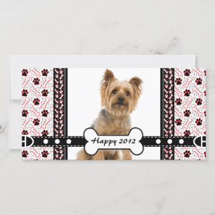 Pet Portrait Photo Card Paw and Bone