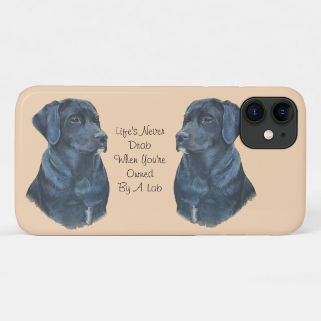 pet portrait picture of black labrador dog Case-Mate iPhone case (Back (Horizontal))