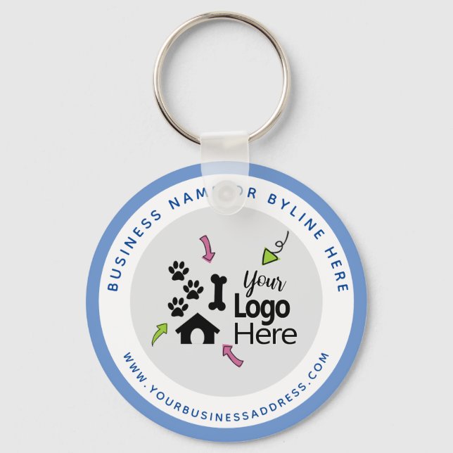 Pet Promotional Giveaways - Dog Business Keychain (Front)