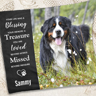 Pet Quote Memorial- Loved Missed Dog Pet Sympathy Fleece Blanket