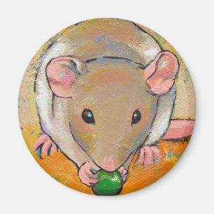 Pet rat adorable cute fun art Cuteness with a Pea Magnet