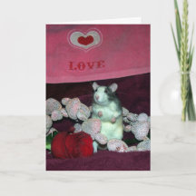 Pet rat, Darcy, Valentine's Day card