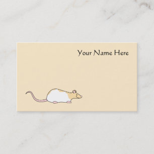 Pet Rat. Fawn and White Hooded Variegated. Business Card