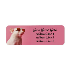 Pet Rat in Sunglasses Pink Return Address Label