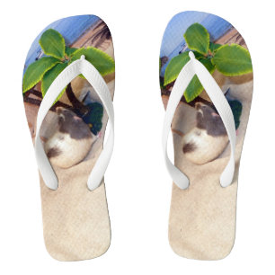 Pet Rat Mr. Bean at the Beach Flip Flops