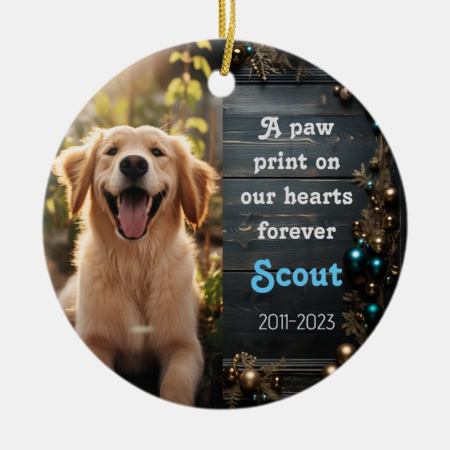 Pet Rememberance Christmas Ceramic Ornament (Front)