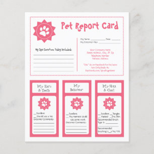 Pet Report Cards - Pink