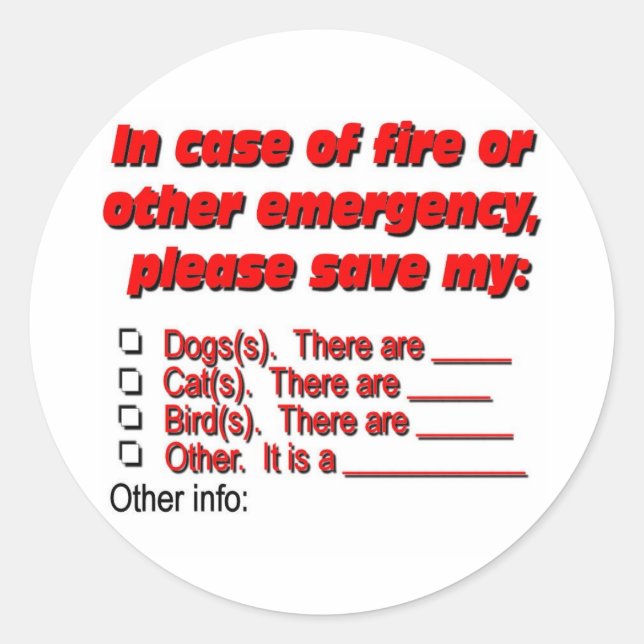 Pet Rescue Classic Round Sticker (Front)