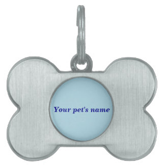 Pet’s Name With Light Blue on Boned Shaped Pet ID Tag