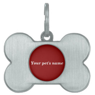 Pet’s Name With Red Background on Bone Shaped Pet ID Tag