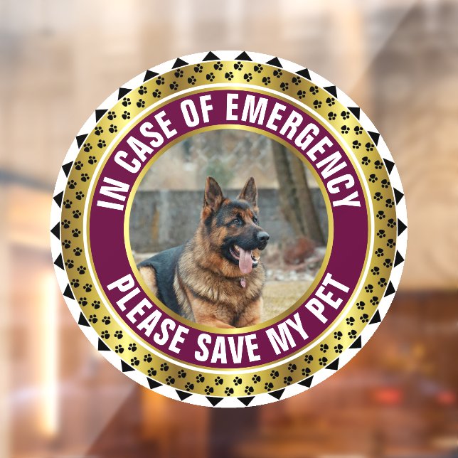Pet Safety Alert Custom First Responder Photo Window Cling (Sheet 2)