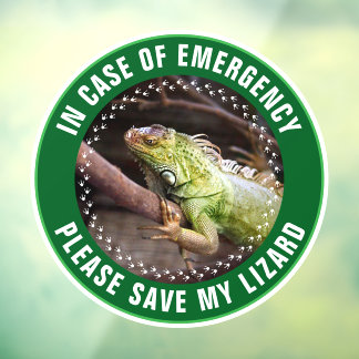 Pet Safety Alert Custom Reptile First Responder Window Cling