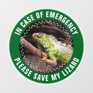 Pet Safety Alert Custom Reptile First Responder Window Cling