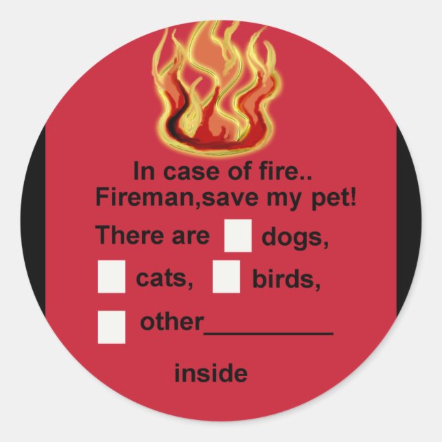 pet safety classic round sticker (Front)