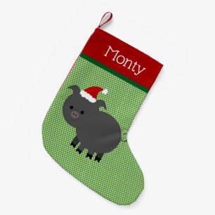 Pet Santa Black Pig Stocking