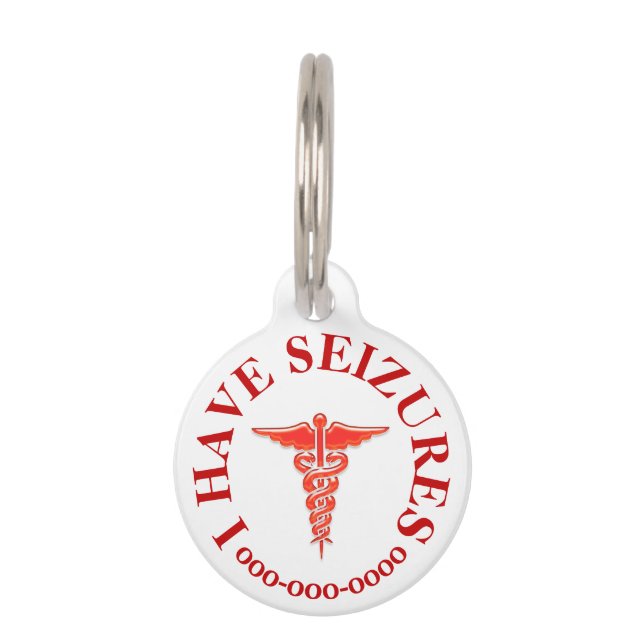 Pet seizure ICE vet notification Tag (Front)