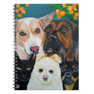 Pet Selfie Painting by Alfred Fox Notebook