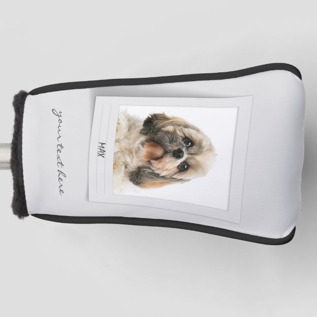 Pet Shih Tzu Photo Frame Personalized Dad Golf Head Cover (Front)