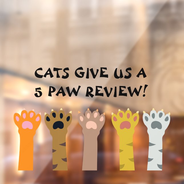 Pet Shop Cats Five Paw Review For Pet Care Window Cling (Sheet 2)