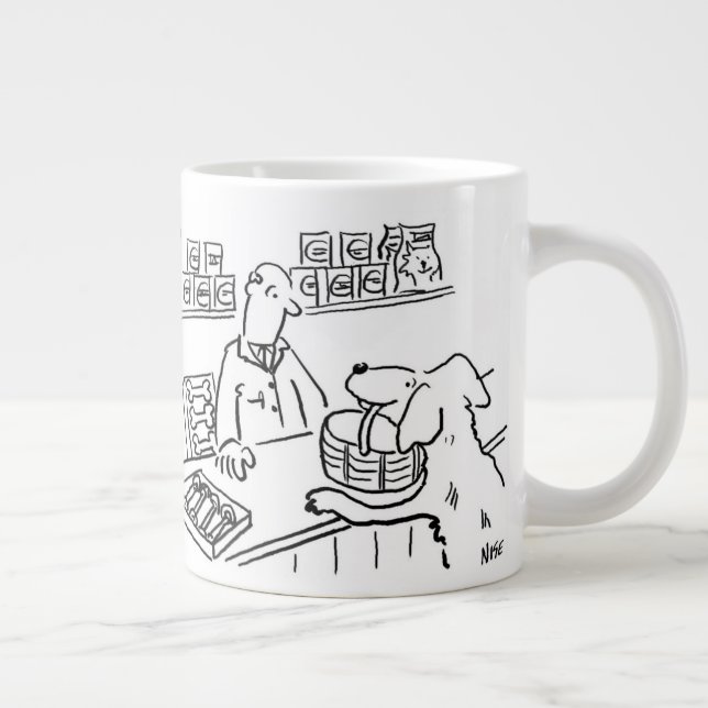 Pet Shop Worker Dog Shopping Large Coffee Mug (Right)