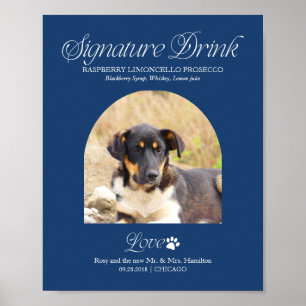 Pet Signature Drink Wedding Sign with Photo