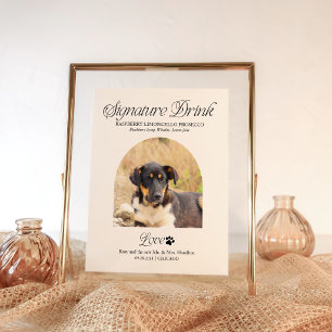 Pet Signature Drink Wedding Sign with Photo