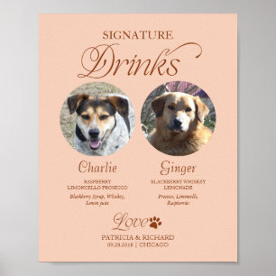 Pet Signature Drinks Wedding Sign with Photo