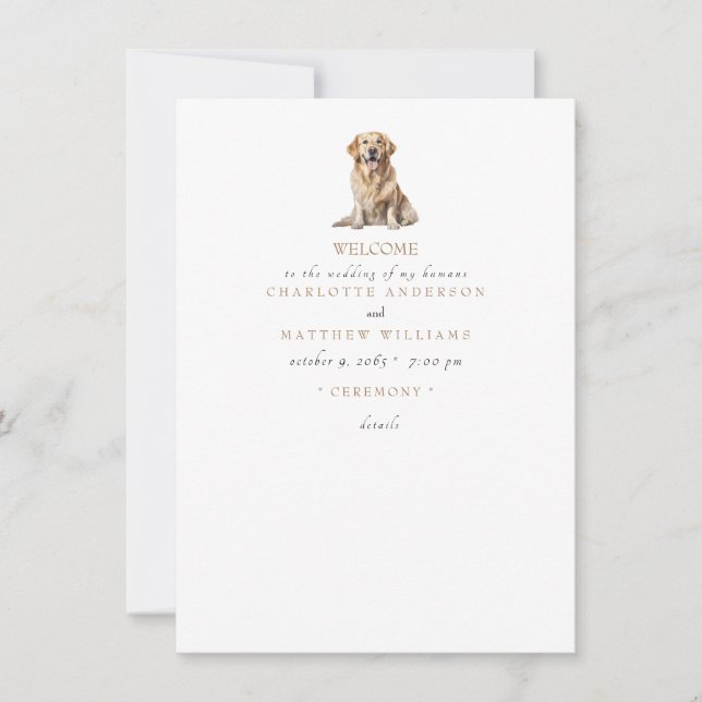 Pet Simple Black & Gold Text Wedding Program II (Front)