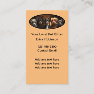 Pet Sitter Best Vertical Business Cards