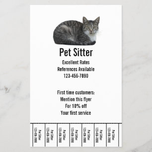Pet Sitter Black and White Text Template Flyer