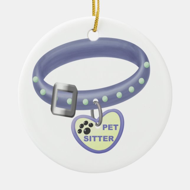 Pet Sitter (blue collar) Ceramic Ornament (Front)