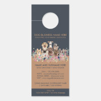 Pet Sitter Botanical Flowers Rustic Boutique Dogs