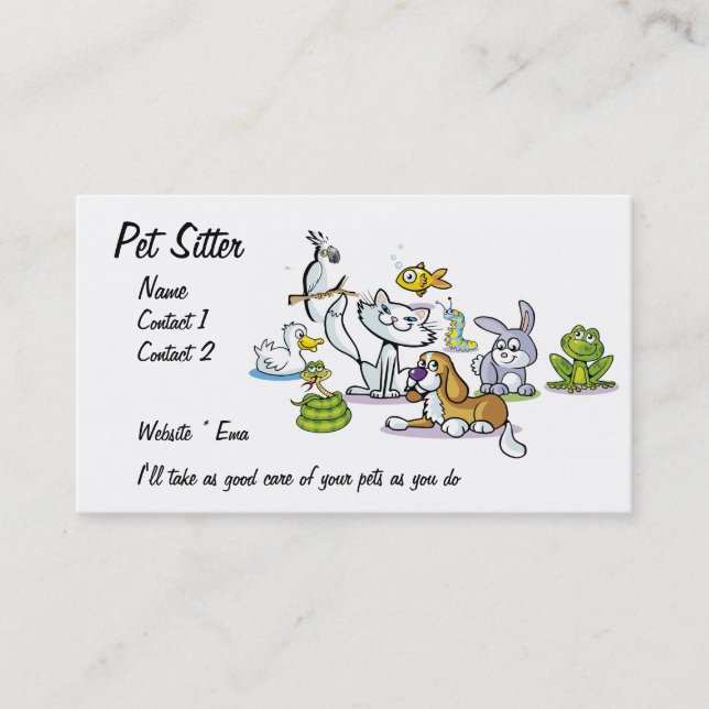 Pet Sitter Business Card (Front)