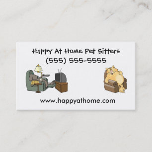 Pet Sitter Business Card Cat and Dog in Chair
