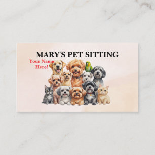 Pet Sitter Business Card Dog Walker