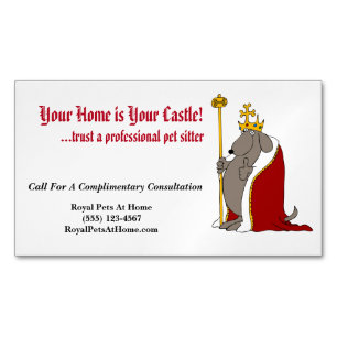 Pet Sitter Business Card Magnet King Dog      