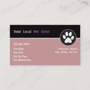 Pet Sitter Business Cards