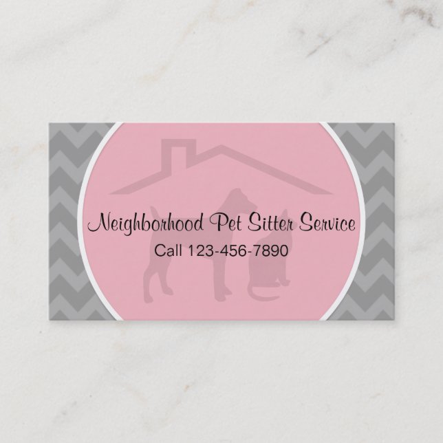 Pet Sitter Business Cards With Style (Front)