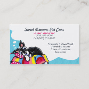 Pet Sitter Care Business Schnauzer Puppy Blue Card