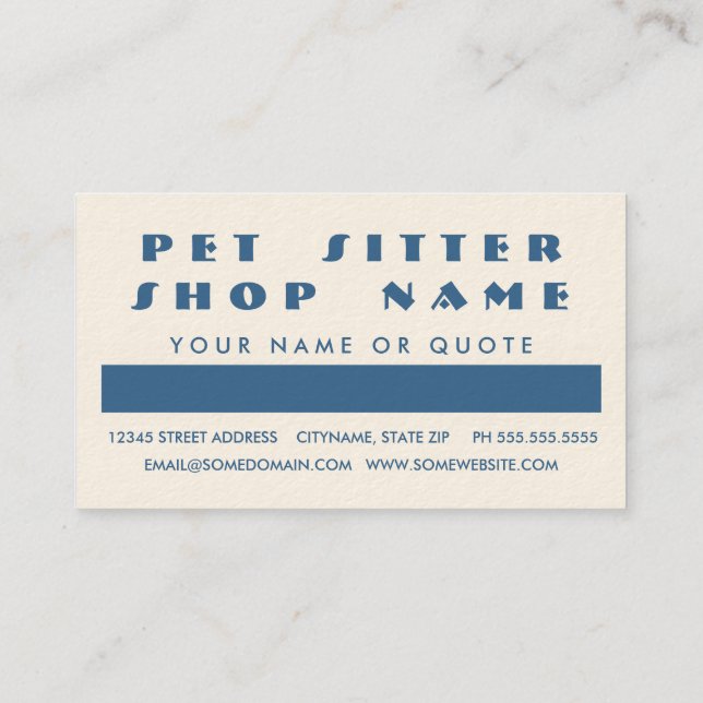 PET SITTER customer appreciation (mod squares) Loyalty Card (Back)