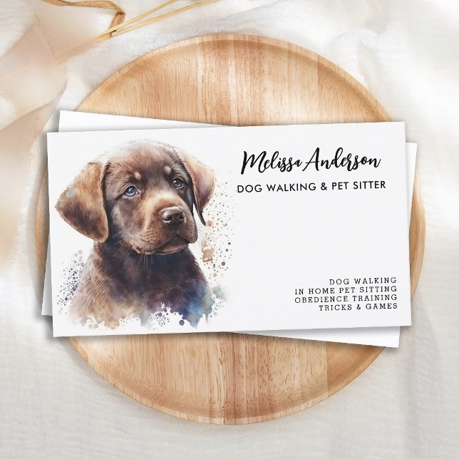 Pet Sitter Dog Groomer Labrador Retriever Puppy Business Card (Creator Uploaded)
