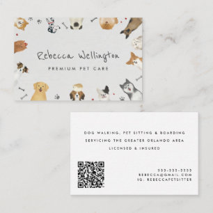 Pet Sitter Dog Walker Dog Grooming House Sitting Business Card