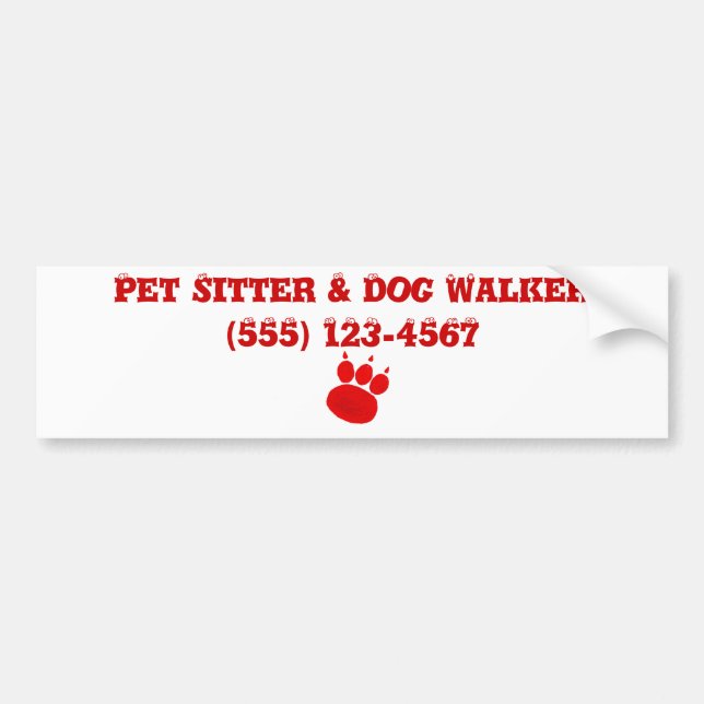Pet Sitter & Dog Walker Paw Print Bumper Sticker (Front)