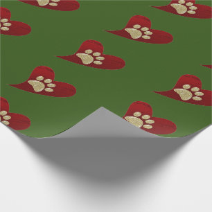 Pet Sitter Dog Walker Paw Print Happy Holiday Wrapping Paper