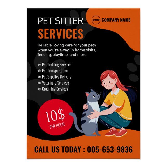 Pet Sitter Glossy Poster (Front)
