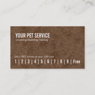 Pet Sitter Pet Grooming Dog Walker Loyalty Card