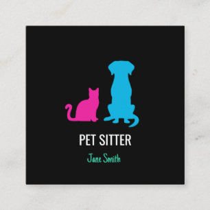 Pet Sitter/Pet Sitting Square Business Card 