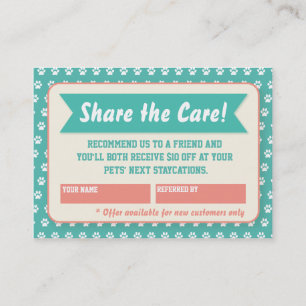 Pet Sitter Referral Card - Personalizable